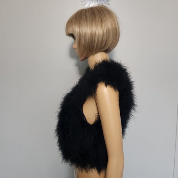 #538 Marabou  feather vest - Picture 3 of 4